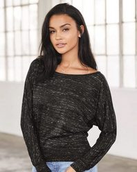 Bella + Canvas 8850 Women's Flowy Long Sleeve Off Shoulder Tee