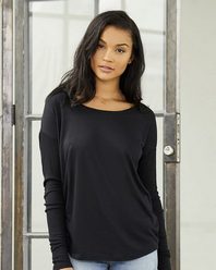 Bella + Canvas 8852 Women's Flowy Long Sleeve Tee with 2x1 Sleeves