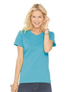 LAT 3507 Women's V-Neck Fine Jersey Tee